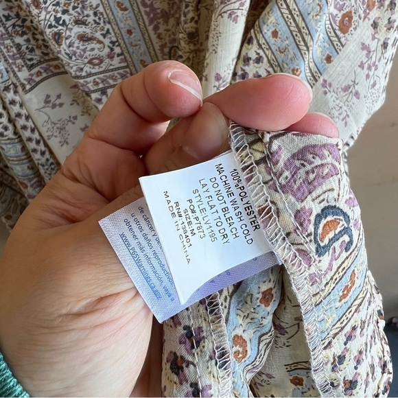 Boho Mixed Printed Kimono - Size M  Lightweight Summer Vacation Resortwear - Picture 4 of 6